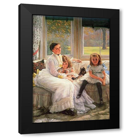 Chapple Gill Family Lower Lea Woolton Black Modern Wood Framed Art Print with Double Matting by Tissot, James