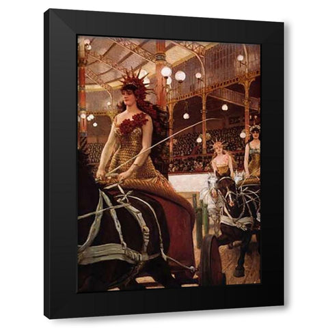 Ladies Of The Cars Black Modern Wood Framed Art Print by Tissot, James