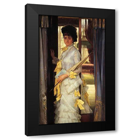 Miss Lloyd Black Modern Wood Framed Art Print by Tissot, James
