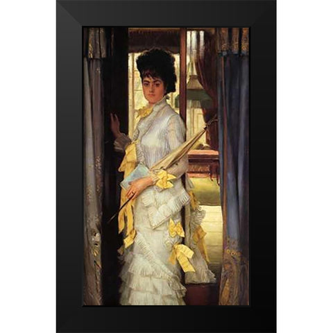 Miss Lloyd Black Modern Wood Framed Art Print by Tissot, James