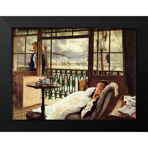 Passing Storm Black Modern Wood Framed Art Print by Tissot, James