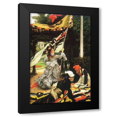 Still On Top Black Modern Wood Framed Art Print with Double Matting by Tissot, James Jacques
