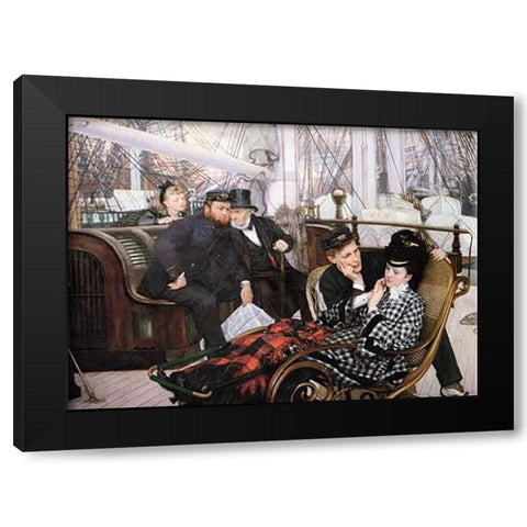 The Last Evening Black Modern Wood Framed Art Print with Double Matting by Tissot, James