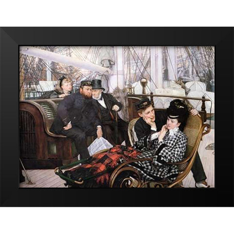 The Last Evening Black Modern Wood Framed Art Print by Tissot, James
