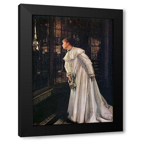 The Staircase Black Modern Wood Framed Art Print by Tissot, James