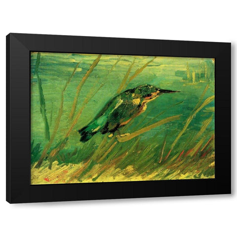 Kingfisher Black Modern Wood Framed Art Print with Double Matting by Van Gogh, Vincent