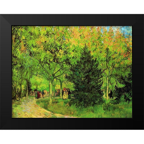 Lane In Public Gardens Arles Black Modern Wood Framed Art Print by Van Gogh, Vincent