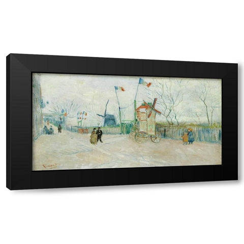 Le Moulin A Poivre Black Modern Wood Framed Art Print with Double Matting by Van Gogh, Vincent