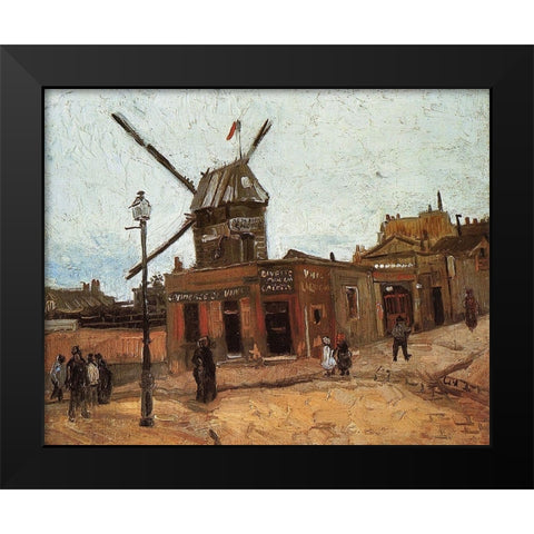 Le Moulin De La Galette 2 Black Modern Wood Framed Art Print by Van Gogh, Vincent