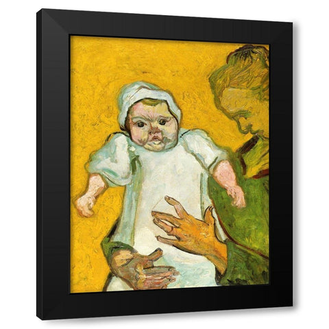 Madame Roulin And Baby Black Modern Wood Framed Art Print with Double Matting by Van Gogh, Vincent