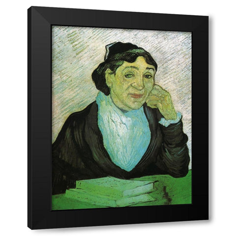 Madame Trabuc Black Modern Wood Framed Art Print with Double Matting by Van Gogh, Vincent