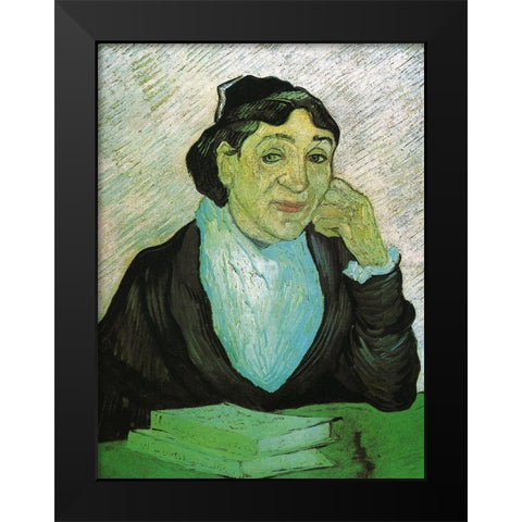 Madame Trabuc Black Modern Wood Framed Art Print by Van Gogh, Vincent