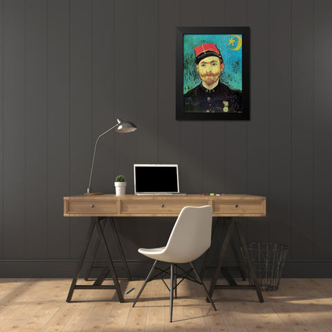 Milliet 2nd Lt Zouaves Black Modern Wood Framed Art Print by Van Gogh, Vincent
