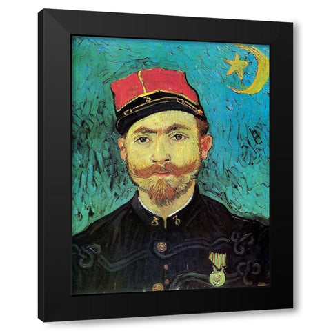 Milliet 2nd Lt Zouaves Black Modern Wood Framed Art Print with Double Matting by Van Gogh, Vincent