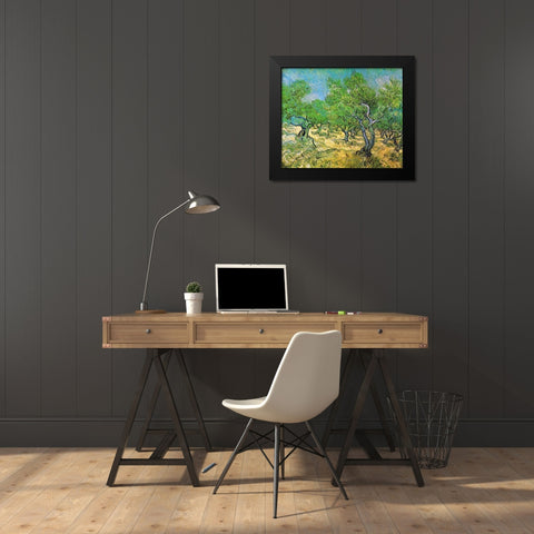 Olive Grove Black Modern Wood Framed Art Print by Van Gogh, Vincent