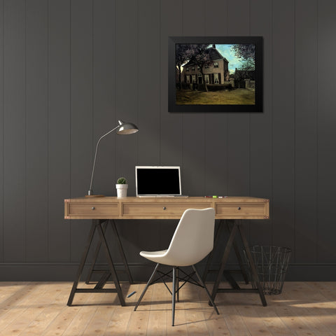 Parsonage At Nuenen Black Modern Wood Framed Art Print by Van Gogh, Vincent