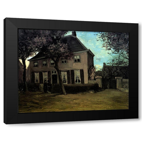 Parsonage At Nuenen Black Modern Wood Framed Art Print by Van Gogh, Vincent