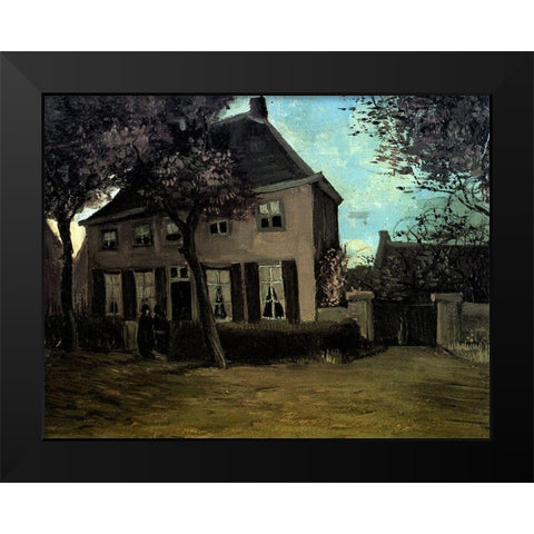 Parsonage At Nuenen Black Modern Wood Framed Art Print by Van Gogh, Vincent