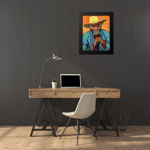 Patience Escalier Black Modern Wood Framed Art Print by Van Gogh, Vincent