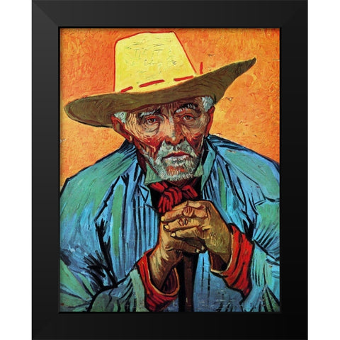 Patience Escalier Black Modern Wood Framed Art Print by Van Gogh, Vincent