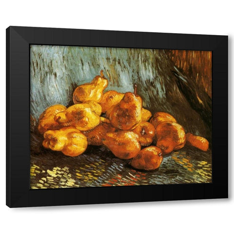 Pears Black Modern Wood Framed Art Print with Double Matting by Van Gogh, Vincent
