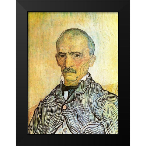 Portrait Black Modern Wood Framed Art Print by Van Gogh, Vincent