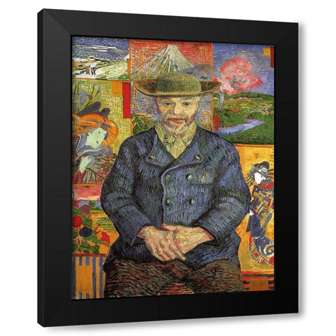 Portrait Pere Tanguy Black Modern Wood Framed Art Print with Double Matting by Van Gogh, Vincent