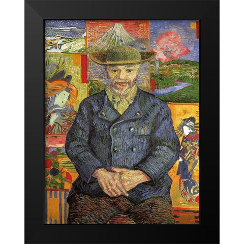 Portrait Pere Tanguy Black Modern Wood Framed Art Print by Van Gogh, Vincent