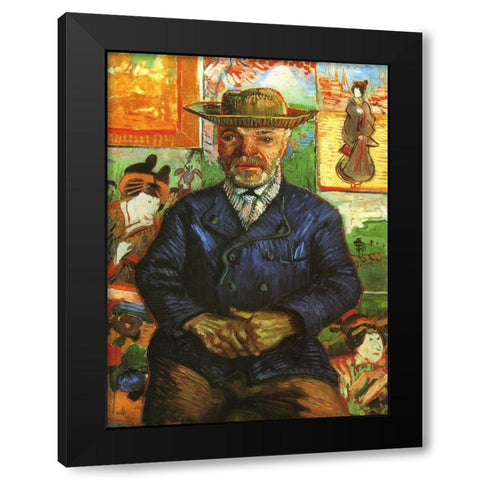 Portrait Pere Tanguy 2 Black Modern Wood Framed Art Print by Van Gogh, Vincent