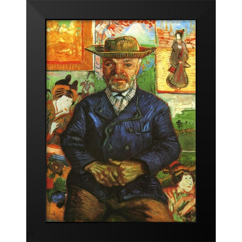 Portrait Pere Tanguy 2 Black Modern Wood Framed Art Print by Van Gogh, Vincent