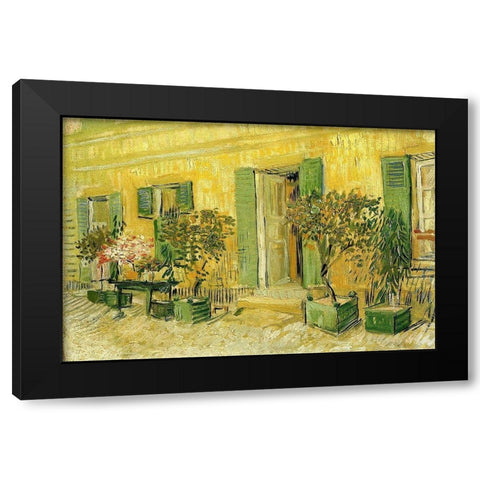 Restaurant At Asnieres Black Modern Wood Framed Art Print by Van Gogh, Vincent