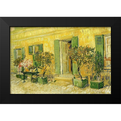 Restaurant At Asnieres Black Modern Wood Framed Art Print by Van Gogh, Vincent