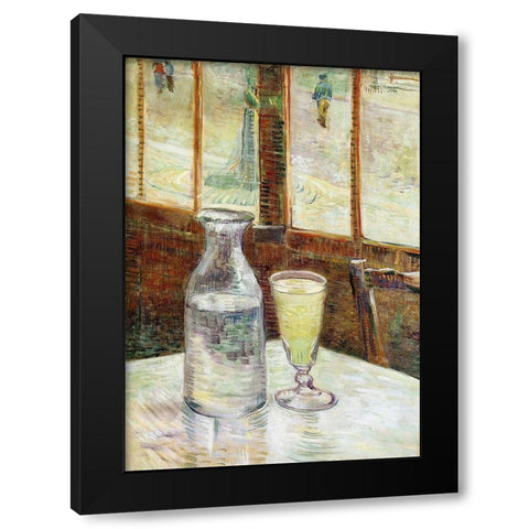 Still Life Absinth And Carafe Black Modern Wood Framed Art Print with Double Matting by Van Gogh, Vincent