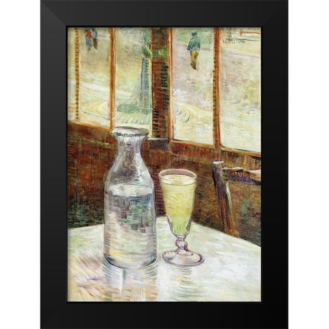 Still Life Absinth And Carafe Black Modern Wood Framed Art Print by Van Gogh, Vincent