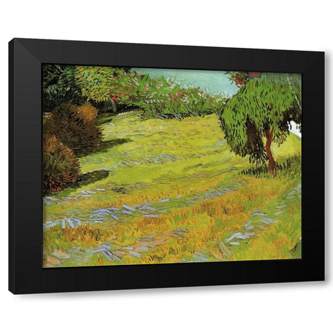 Sunny Lawn In Public Park Black Modern Wood Framed Art Print with Double Matting by Van Gogh, Vincent
