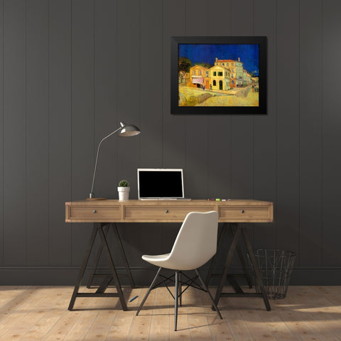 The Yellow House, 1888 Black Modern Wood Framed Art Print by Van Gogh, Vincent