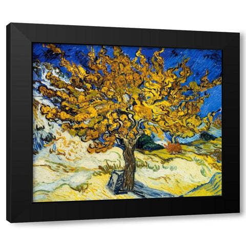 The Mulberry Tree 1889 Black Modern Wood Framed Art Print with Double Matting by Van Gogh, Vincent