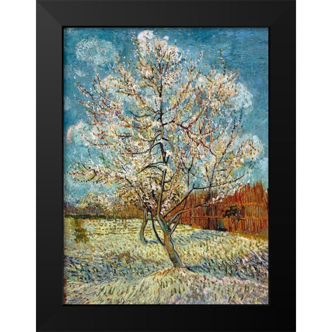 The Pink Peach Tree 1888 Black Modern Wood Framed Art Print by Van Gogh, Vincent