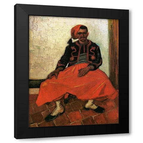 The Seated Zouave Black Modern Wood Framed Art Print with Double Matting by Van Gogh, Vincent