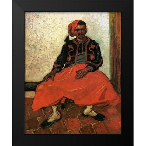 The Seated Zouave Black Modern Wood Framed Art Print by Van Gogh, Vincent