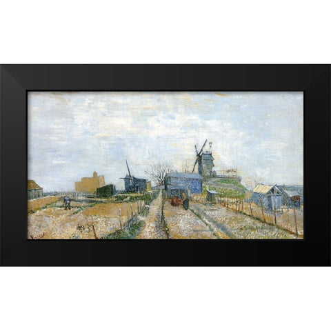 Vegetable Gardens Moulin De Blute Black Modern Wood Framed Art Print by Van Gogh, Vincent