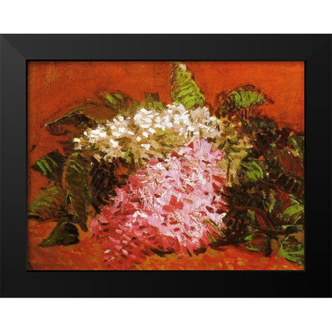 Lilacs Black Modern Wood Framed Art Print by Van Gogh, Vincent
