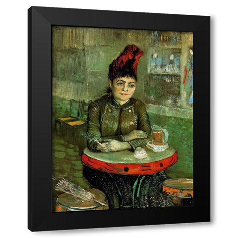 Agostina Segatori Cafe Du Tambourin Black Modern Wood Framed Art Print with Double Matting by Van Gogh, Vincent