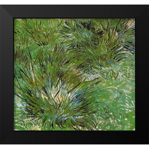 Clumps Of Grass 1889 Black Modern Wood Framed Art Print by Van Gogh, Vincent
