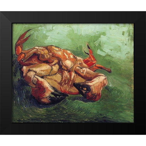 Crab On His Back Black Modern Wood Framed Art Print by Van Gogh, Vincent
