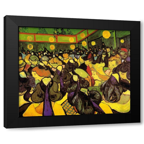 Dance Hall In Arles Black Modern Wood Framed Art Print with Double Matting by Van Gogh, Vincent