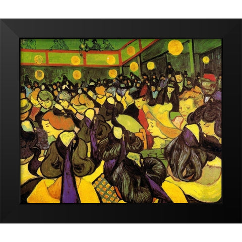 Dance Hall In Arles Black Modern Wood Framed Art Print by Van Gogh, Vincent