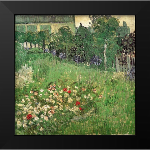 Daubignys Garden Black Modern Wood Framed Art Print by Van Gogh, Vincent