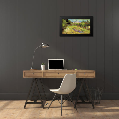 Daubignys Garden 2 Black Modern Wood Framed Art Print by Van Gogh, Vincent