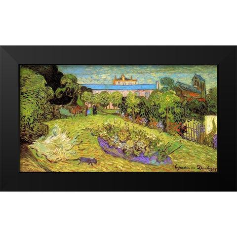 Daubignys Garden 2 Black Modern Wood Framed Art Print by Van Gogh, Vincent